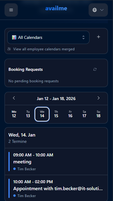 availme mobile preview