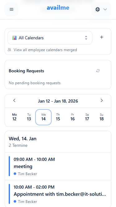 availme mobile preview